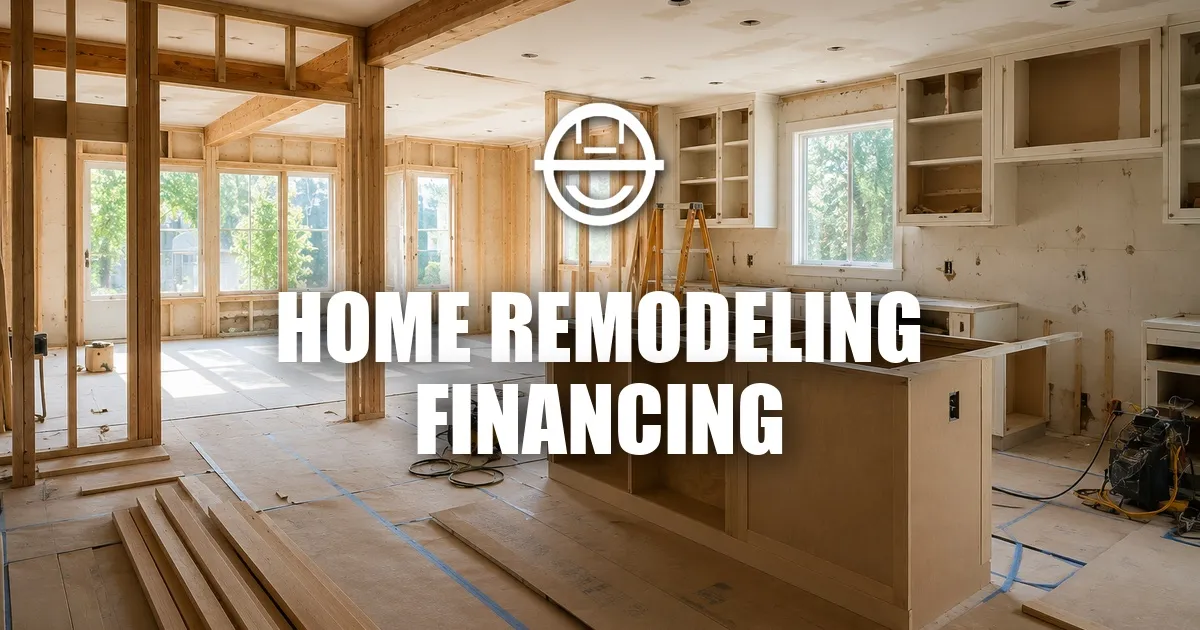 Modern home under renovation with open interior construction and natural lighting, representing home remodeling financing options.
