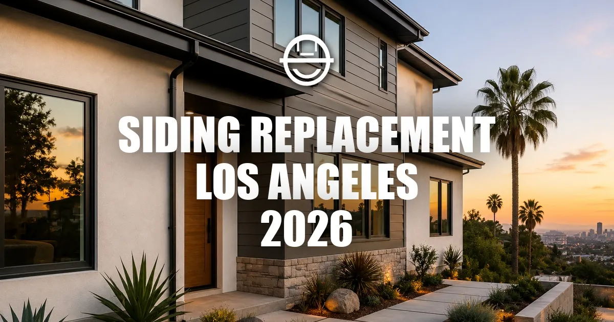 Modern Los Angeles home exterior with fire-resistant siding at sunset.