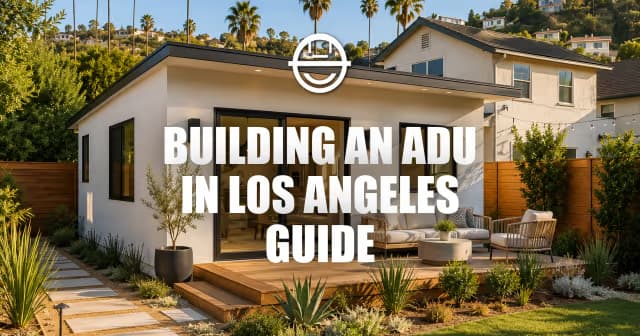 Modern detached ADU behind a Los Angeles home with landscaped backyard and outdoor living space.