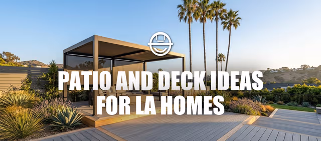 Modern Los Angeles deck and patio outdoor living space.