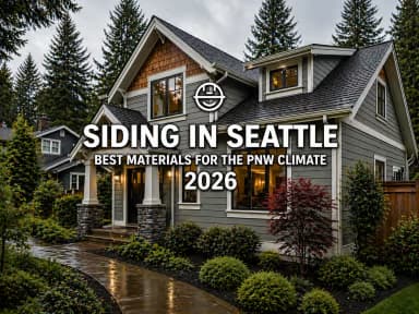 Seattle home with modern siding in a rainy Pacific Northwest setting, illustrating 2026 material options.